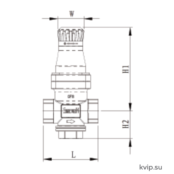 Боковая схема клапан YP-R1 Боковая схема клапан YP-R1