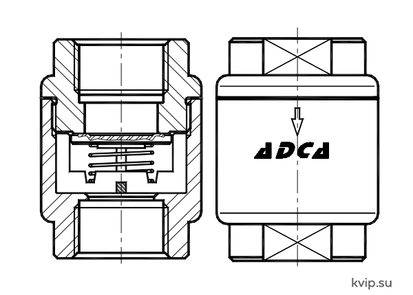 ADCA RT25 клапан обратный_Р1 ADCA RT25 клапан обратный_Р1