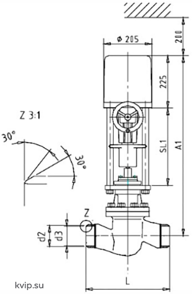 RTK MV54 DN125 - DN400 Клапан регулирующий с электроприводом_Р3 RTK MV54 DN125 - DN400 Клапан регулирующий с электроприводом_Р3